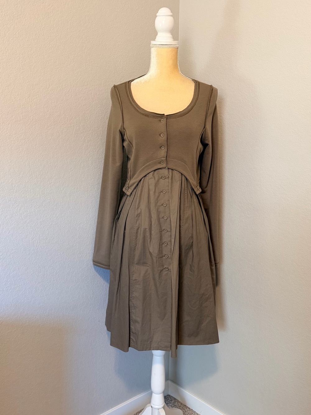 Banana Blue Avant-Garde Deconstructed Lagenlook Midi Dress - Size Small